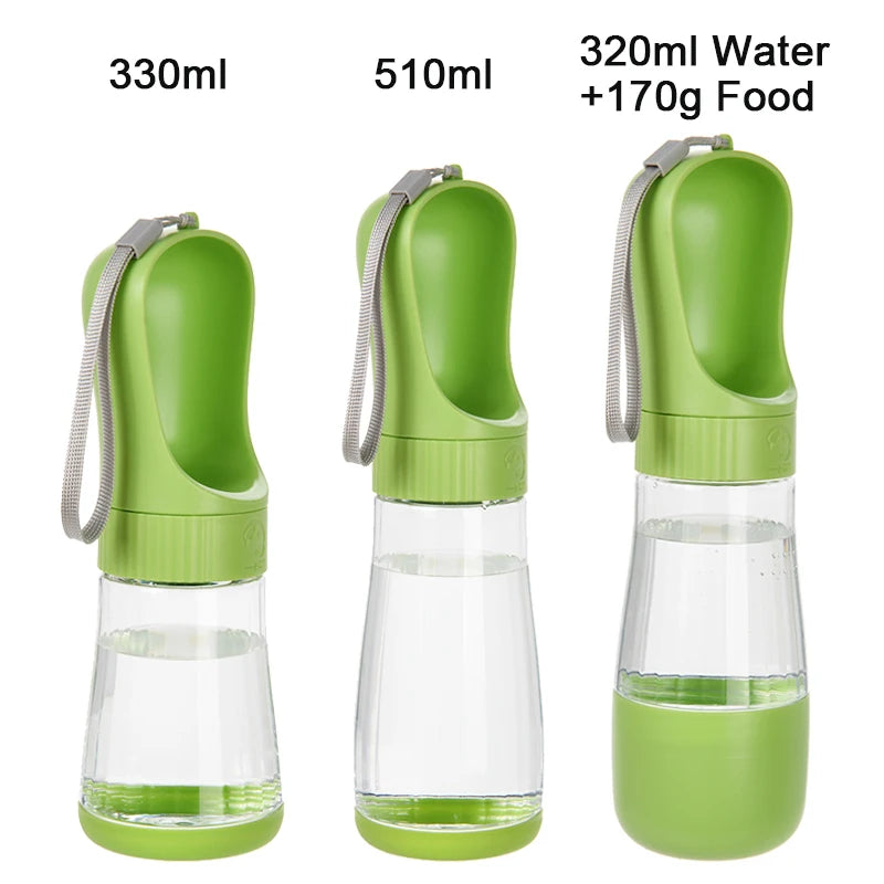 2 In 1 Dog Water Bottle With Food Container Outdoor Portable Pet Drinking Bowls For Small Big Dogs Cat Golden Retriever Supplies