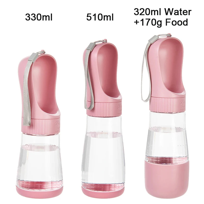 2 In 1 Dog Water Bottle With Food Container Outdoor Portable Pet Drinking Bowls For Small Big Dogs Cat Golden Retriever Supplies