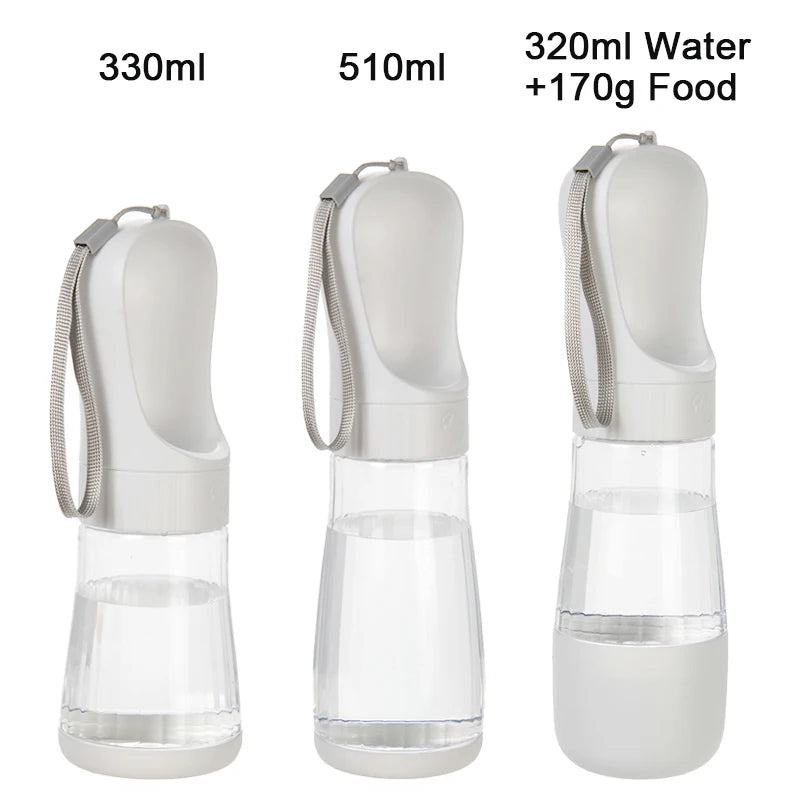 2 In 1 Dog Water Bottle With Food Container Outdoor Portable Pet Drinking Bowls For Small Big Dogs Cat Golden Retriever Supplies