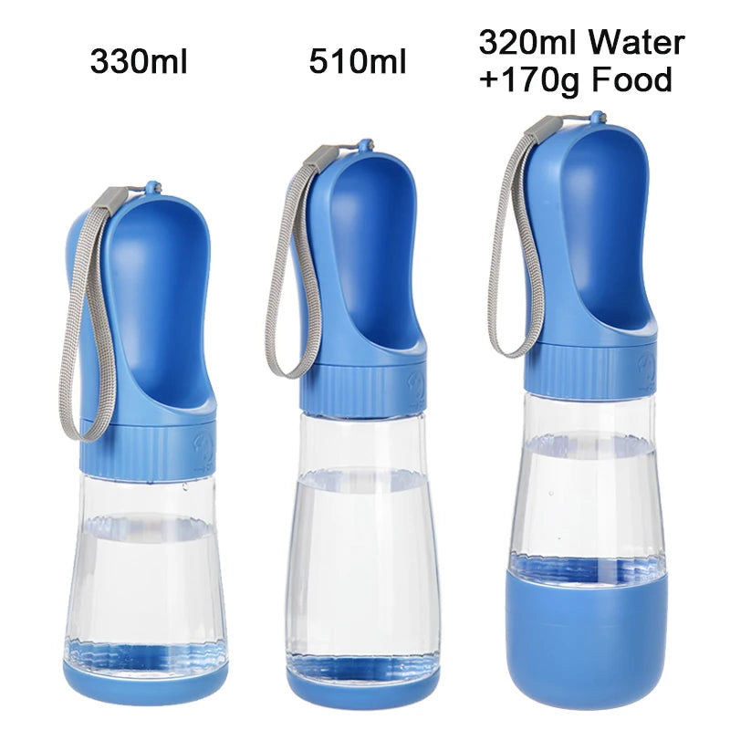 2 In 1 Dog Water Bottle With Food Container Outdoor Portable Pet Drinking Bowls For Small Big Dogs Cat Golden Retriever Supplies